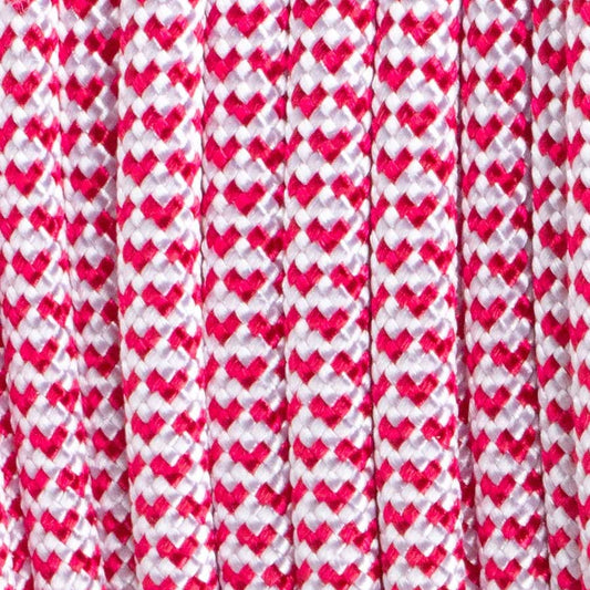 550 Paracord Heart-White with Imperial Red Made in the USA Nylon/Nylon (100 ft)