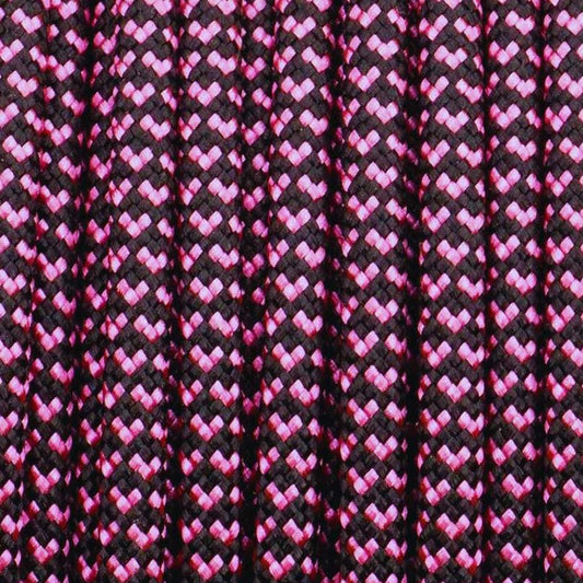 550 Paracord Hearts-White with Neon Pink Made in the USA Nylon/Nylon (100 ft)