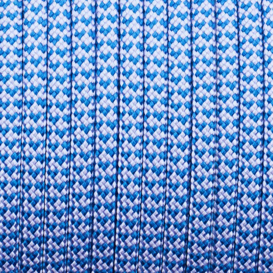 550 Paracord Hearts-White with Royal Blue Made in the USA Nylon/Nylon (100 ft)