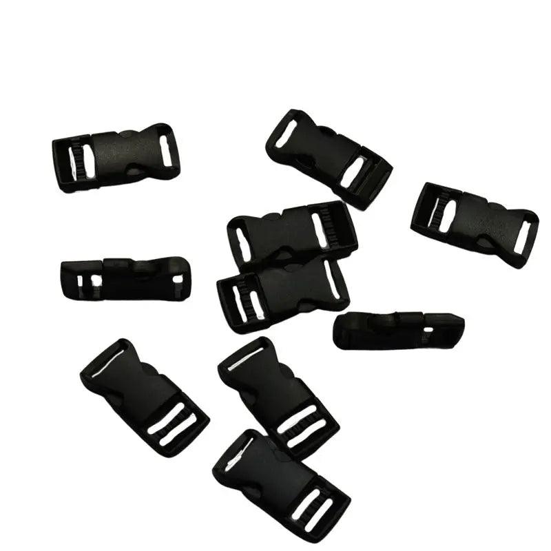 5/8 Inch Black Flat Side Release Buckles (10 Pack) - Paracord Galaxy