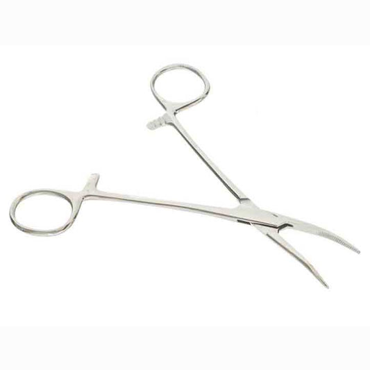5 1/2" Curved Nose Stainless Steel Gold Locking Forceps (1 Pack)