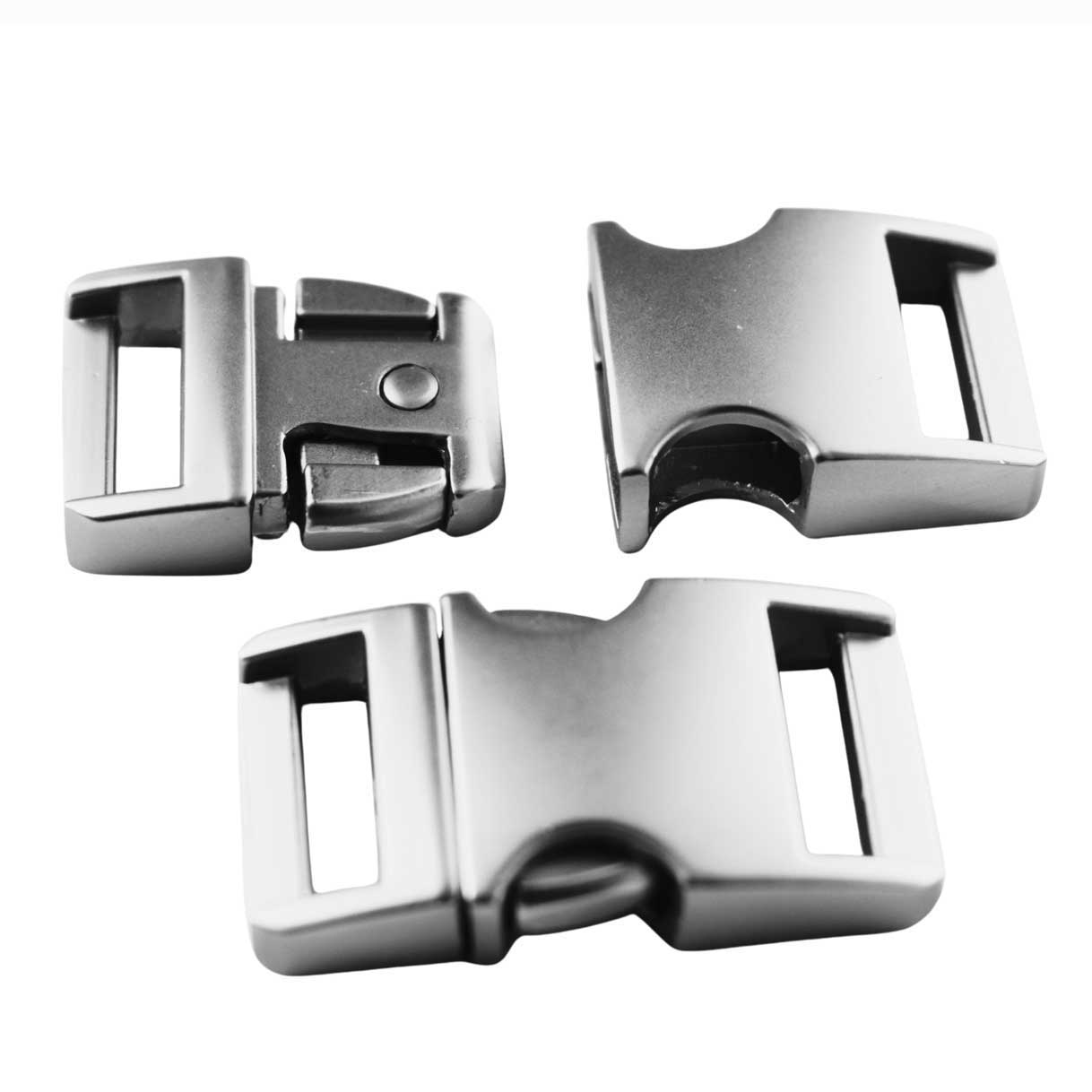 5/8" Silver Matte/Flat Finish Metal Side Release Buckle (1 Pack)