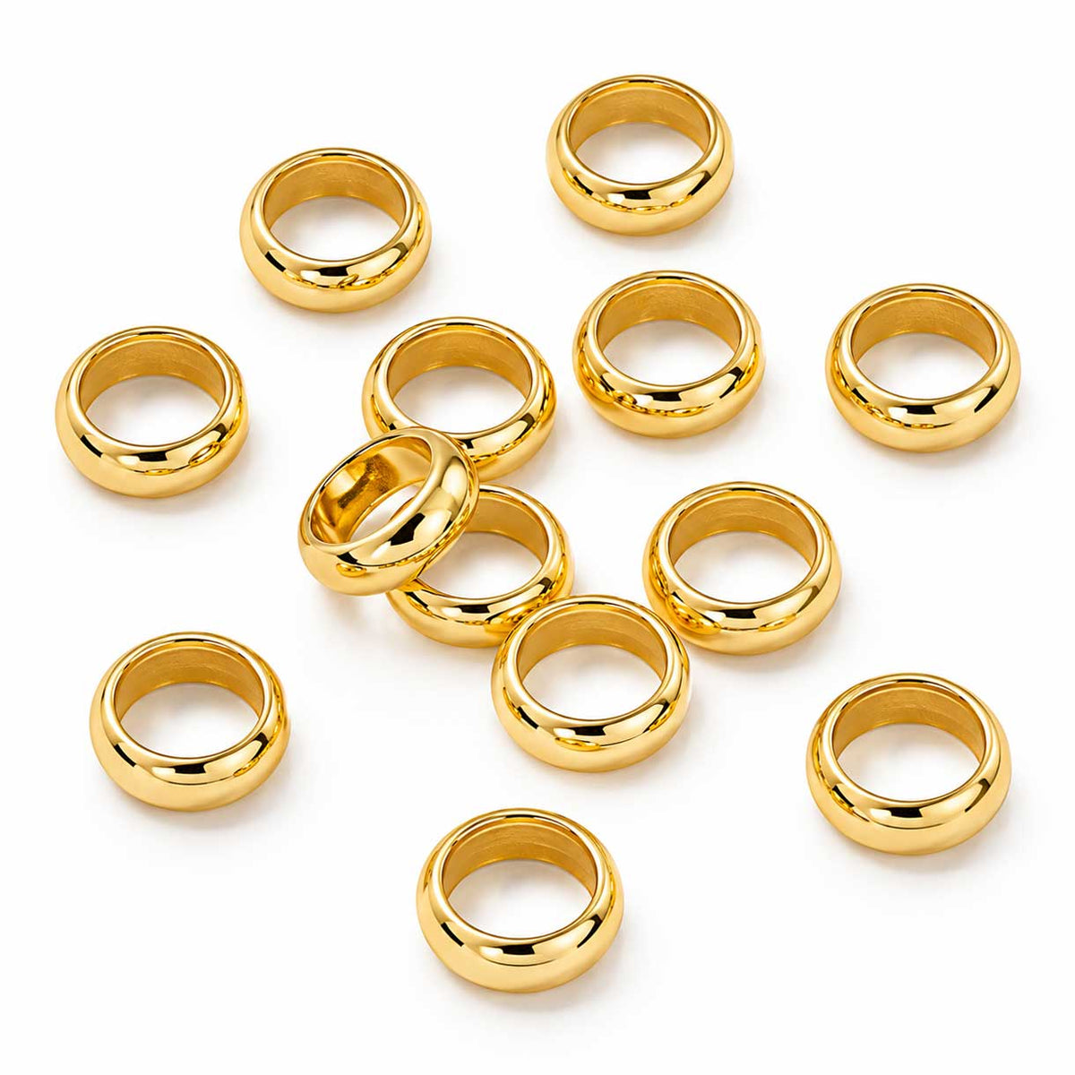 5 mm 18K Gold Plated 201 Stainless Steel Spacer Beads (10 Pack) 280-