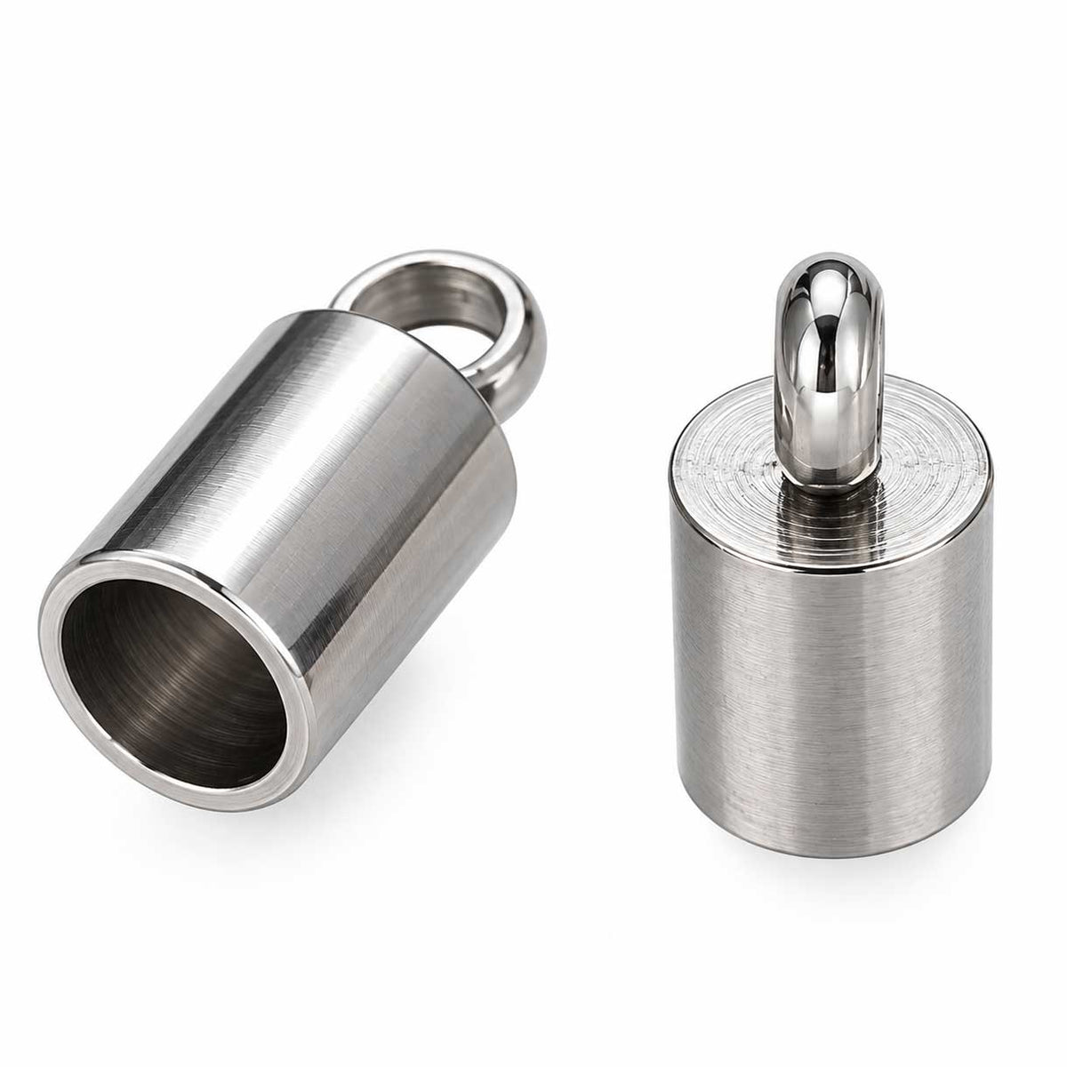 5 mm 304 Stainless Steel Glue In Cord Ends w/Loop (10 Pack) 280-
