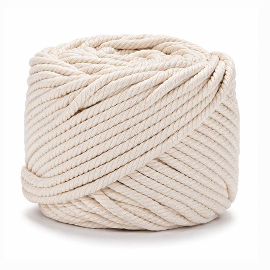 5 mm (3/16") Very Light Tan White Twisted Cotton Macrame Rope 50 m (54.5 yd) 280-