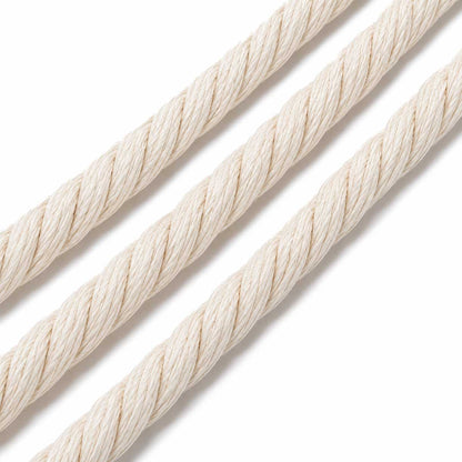 5 mm (3/16") Very Light Tan White Twisted Cotton Macrame Rope 50 m (54.5 yd) 280-