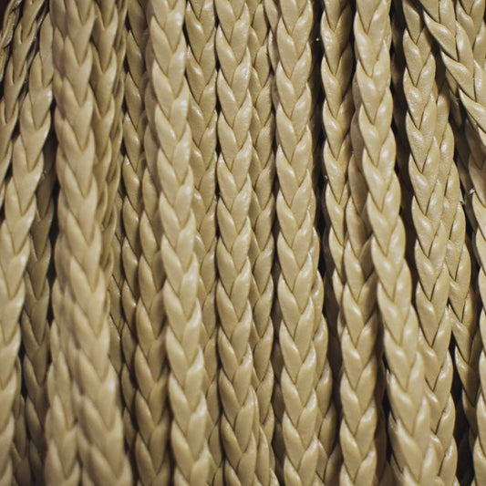 5x1.5 mm Imitation PU 3 Ply Braided Leather Antique White Bundle 100 m (109.3 yd)