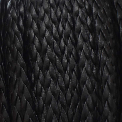 5x1.5 mm Imitation PU 3 Ply Braided Leather Black Bundle 100 m (109.3 yd)