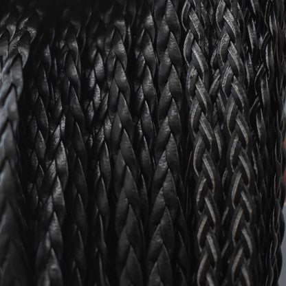 5x1.5 mm Imitation PU 3 Ply Braided Leather Black Bundle 100 m (109.3 yd)