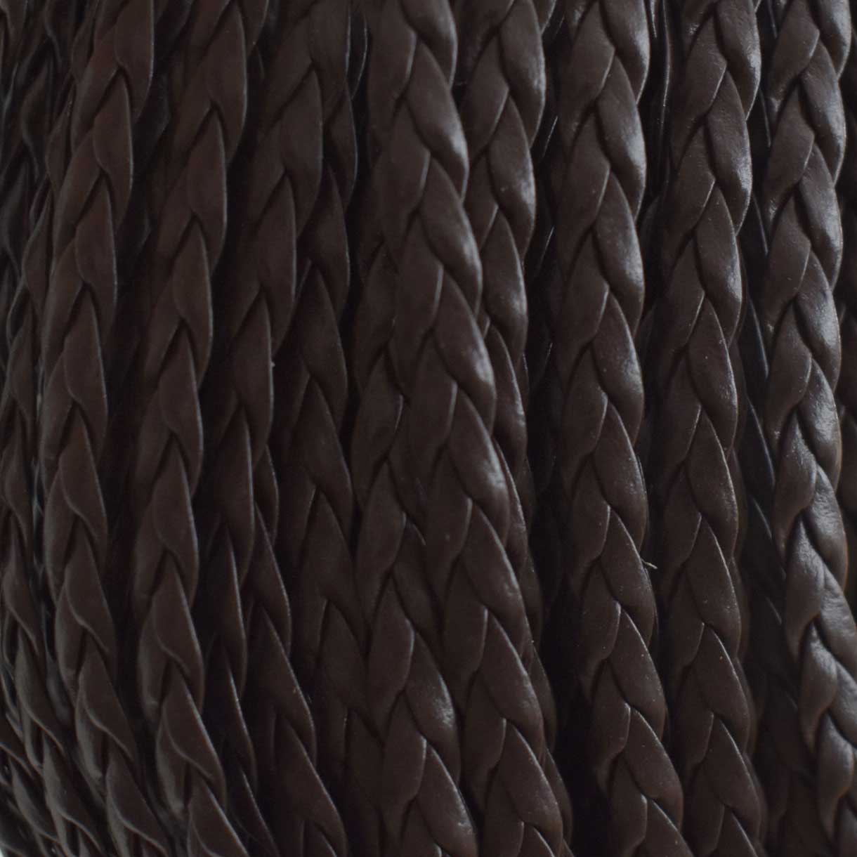 5x1.5 mm Imitation PU 3 Ply Braided Leather Coconut Brown Bundle 100 m (109.3 yd)