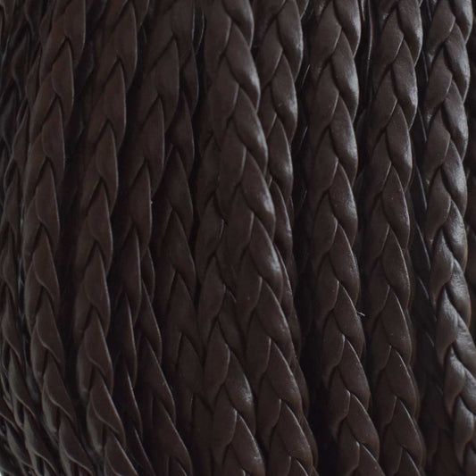 5x1.5 mm Imitation PU 3 Ply Braided Leather Coconut Brown Bundle 100 m (109.3 yd)