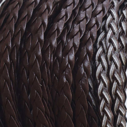5x1.5 mm Imitation PU 3 Ply Braided Leather Coconut Brown Bundle 100 m (109.3 yd)