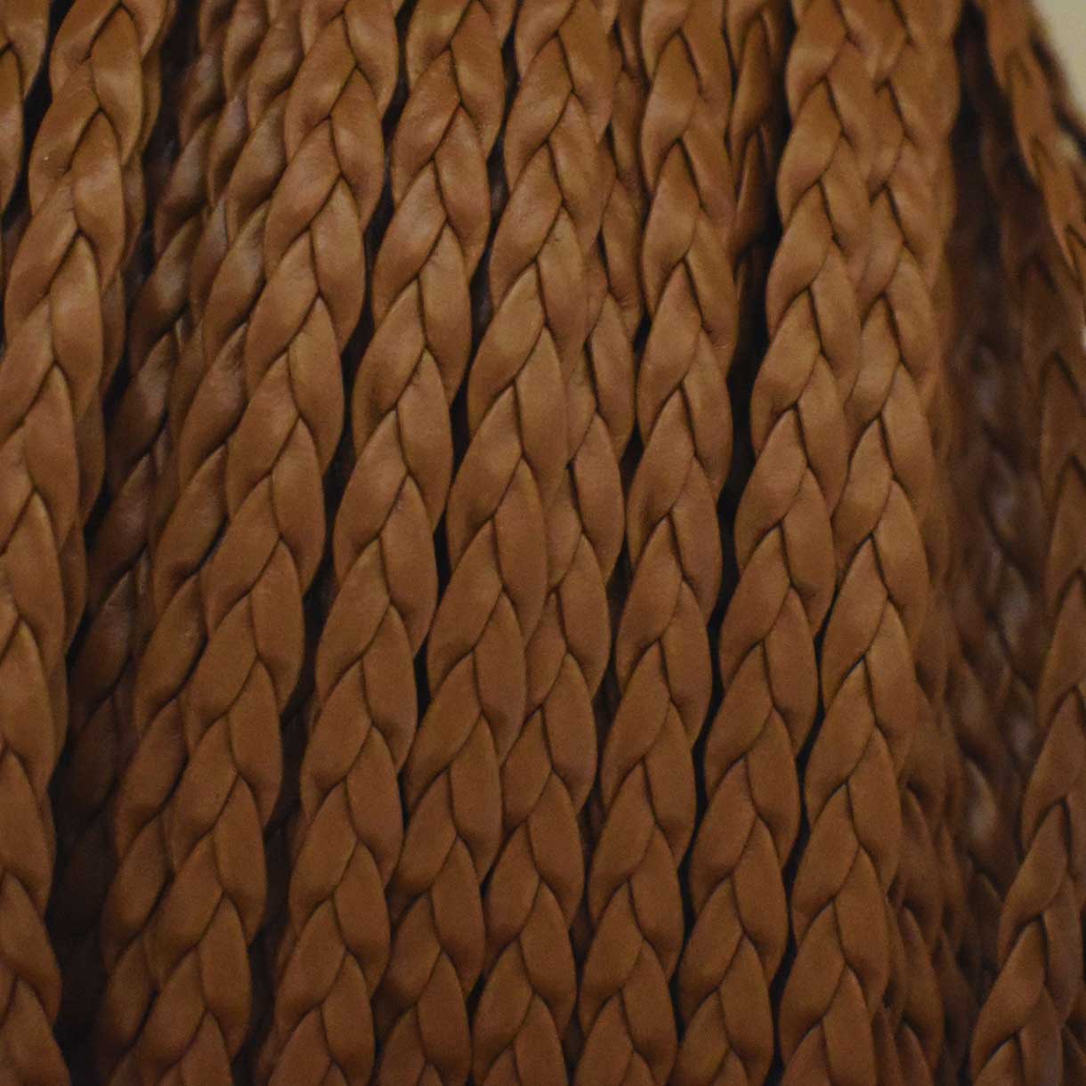 5x1.5 mm Imitation PU 3 Ply Braided Leather Saddle Brown Bundle 100 m (109.3 yd)