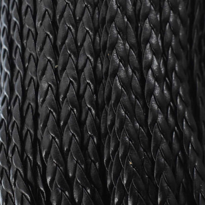 5x2 mm Imitation PU Braided Leather Black Bundle 100 m (109.3 yd)