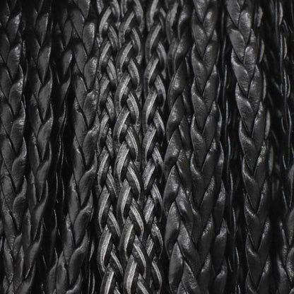 5x2 mm Imitation PU Braided Leather Black Bundle 100 m (109.3 yd)