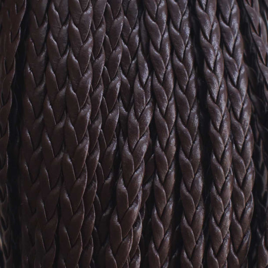 5x2 mm Imitation PU Braided Leather Coconut Brown Bundle 100 m (109.3 yd)