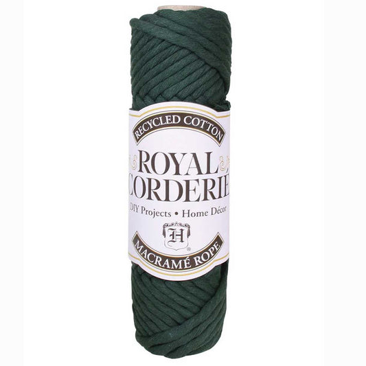 6 mm (15/64") Dark Green Single Twist Recycled Cotton Macrame Rope 20 m (22 yds)