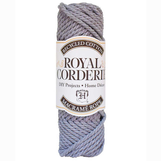 6 mm (15/64") Light Gray Double Twist Recycled Cotton Macrame Rope 20 m (22 yds)