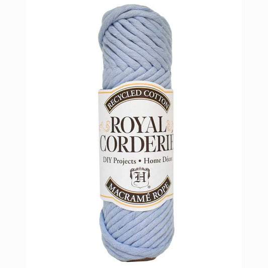 6 mm (15/64") Sky Blue Single Twist Recycled Cotton Macrame Rope 20 m (22 yds)