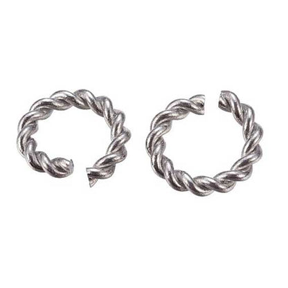 7.5mm 304 Stainless Steel Open Twisted Jump Rings (25 Pack)