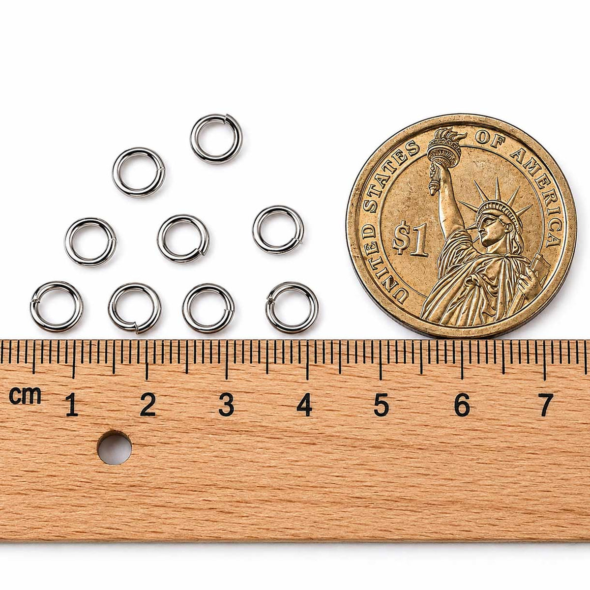 7 mm 304 Stainless Steel Open Jump Rings 280-