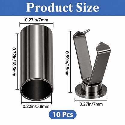 7 mm Alloy Gunmetal Detachable Cord End Lock Stoppers (10 Pack) 280-