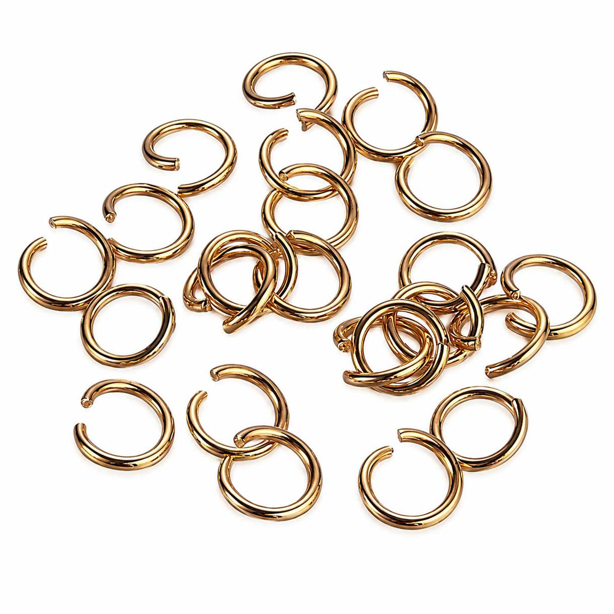 7 mm Golden 304 Stainless Steel Open Jump Rings (25 Pack) 280-