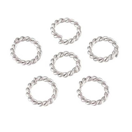 7mm 304 Stainless Steel Open Twisted Jump Rings (25 Pack)