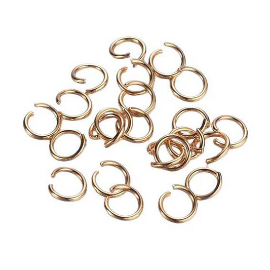7mm Golden 304 Stainless Steel Open Twisted Jump Rings (25 Pack)