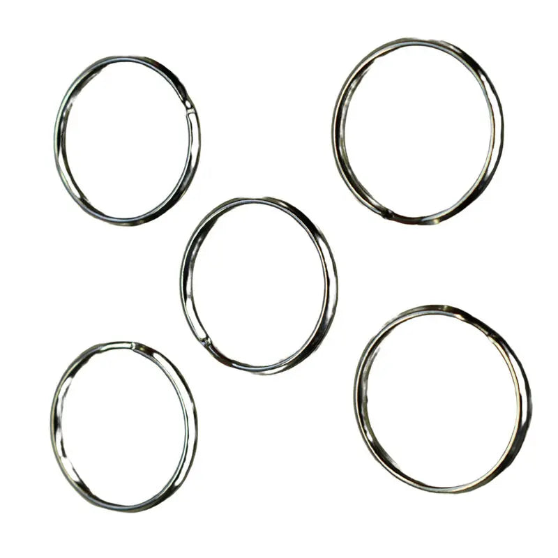 Split Ring Wedged 1 1/8 Inch Outside Dimension Nickel Plated  (10 Pack)  paracordwholesale