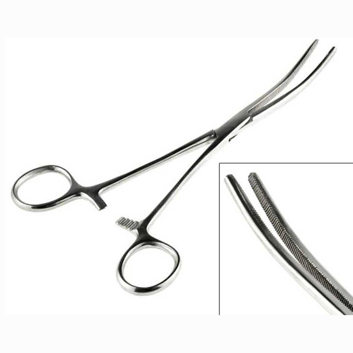 8" Curved Nose Stainless Steel Locking Forceps (1 Pack)