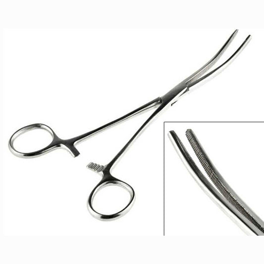 8" Curved Nose Stainless Steel Locking Forceps (1 Pack)