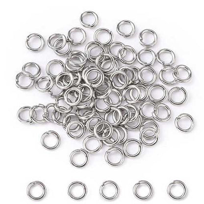8mm 304 Stainless Steel Open Jump Rings (200 Pack)