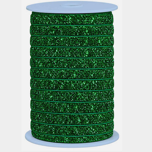 9.75 mm Green Glitter Sparkle Ribbon 50 yd (45.5 m) 280-