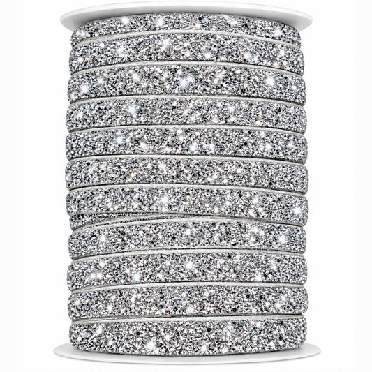 9.75 mm Silver Glitter Sparkle Ribbon 50 yd (45.5 m) 280-