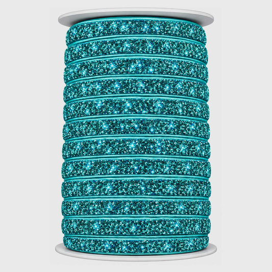 9.75 mm Turquoise Glitter Sparkle Ribbon 50 yd (45.5 m) 280-