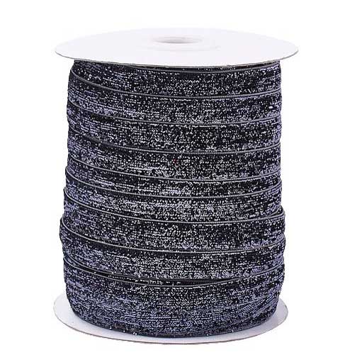 9.75mm Gray Glitter Sparkle Ribbon 50yd (45.5m)