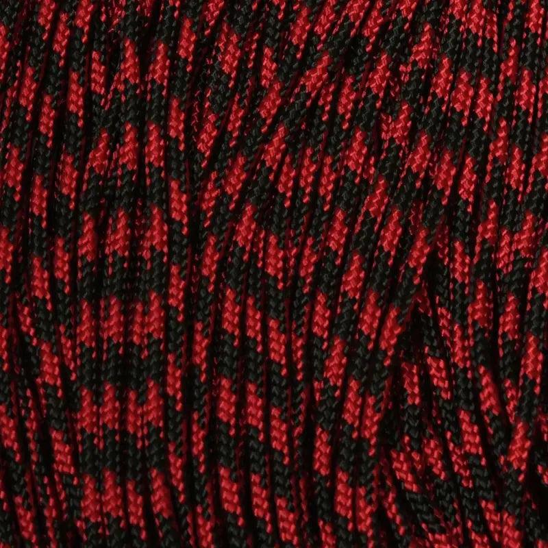 95 Paracord (Type 1) Imperial Red & Black 50/50 Made in the USA  (100 FT.)  163- nylon/nylon paracord