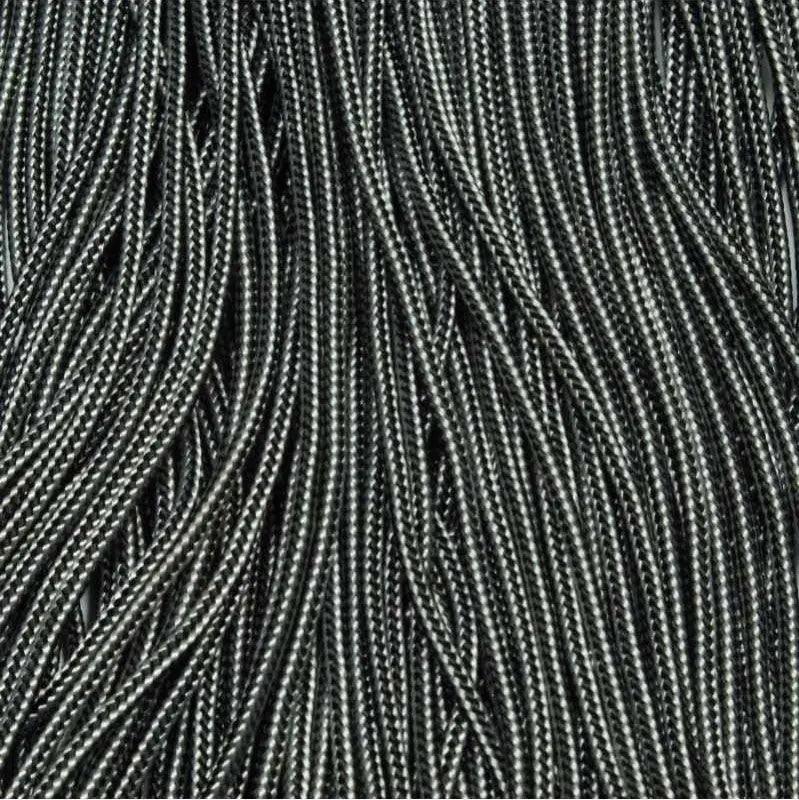 95 Paracord Type 1 Black & Silver Gray Stripes Made in the USA Nylon/Nylon (100 FT.) - Paracord Galaxy