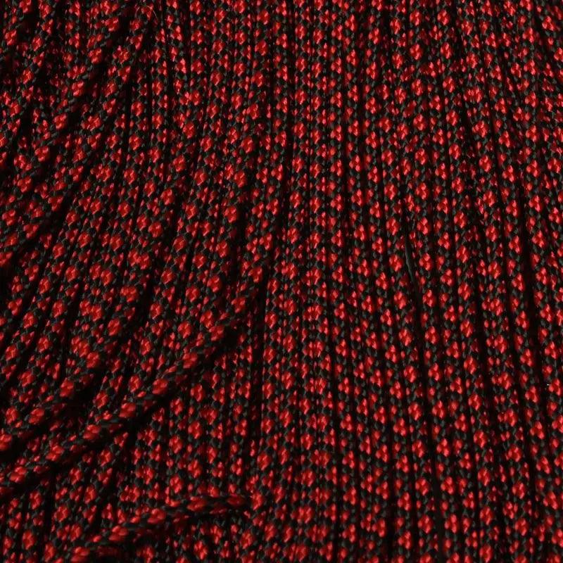 95 Paracord Type 1 Black with Imperial Red Diamonds Made in the USA Nylon/Nylon (100 FT.) - Paracord Galaxy