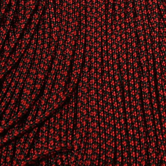 95 Paracord Type 1 Black with Imperial Red Diamonds Made in the USA Nylon/Nylon (100 FT.) - Paracord Galaxy