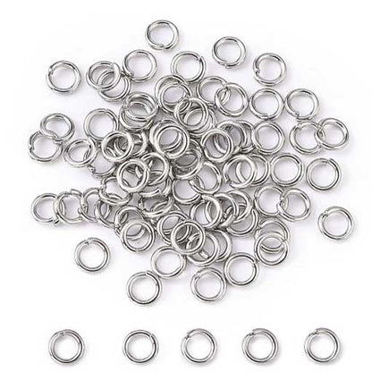 9mm 304 Stainless Steel Open Jump Rings (200 Pack)
