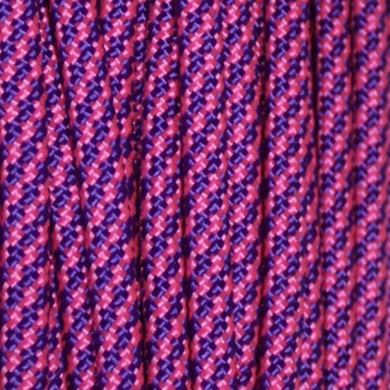 Acid Purple and Neon Pink Candy Cane 550 Paracord Made in the USA (100 FT.)  163- nylon/nylon paracord