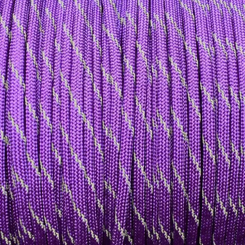 Acid Purple with 3 Reflective Tracers 550 Paracord Made in the USA  163- nylon/nylon paracord