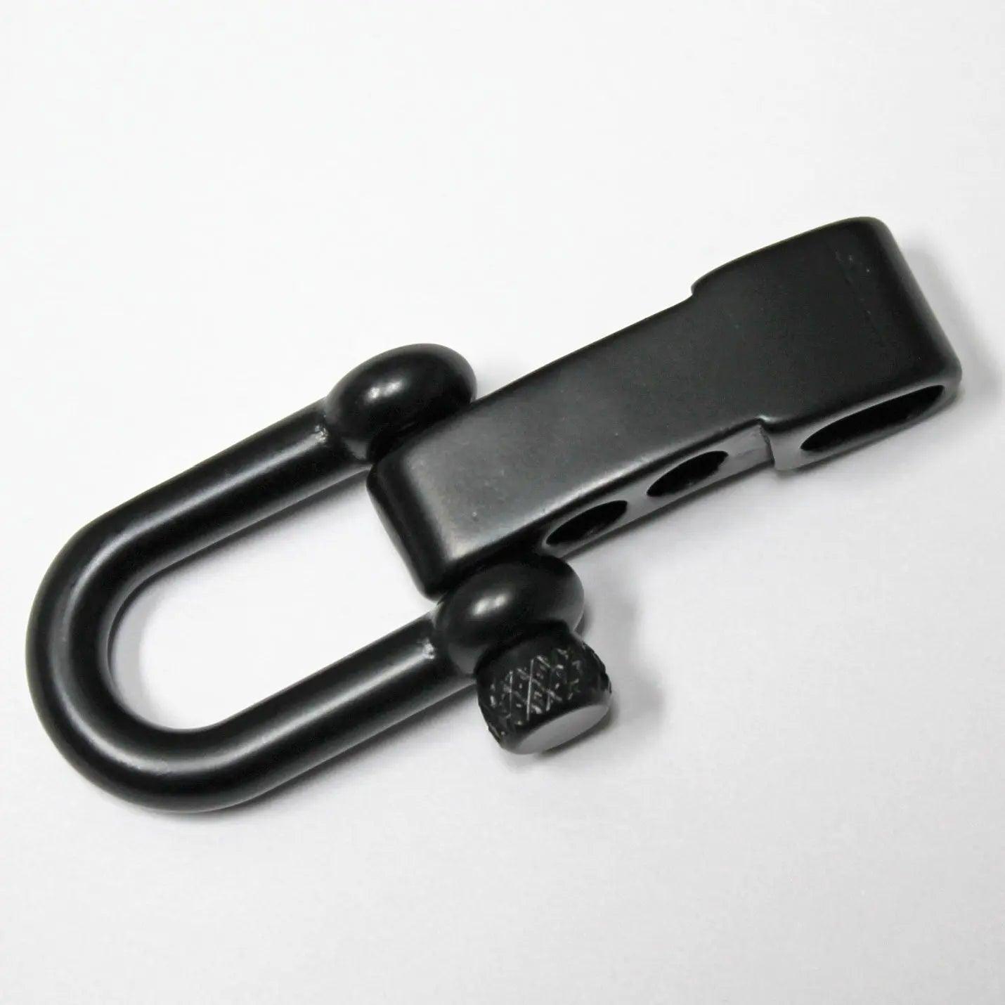 Adjustable Large Matte Black Stainless Steel U Shackle Knurled Knob (1 Pack)  paracordwholesale