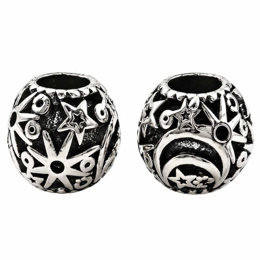Alloy Antique Silver Sun Moon Stars Bead/Charm (10 Pack) 280-