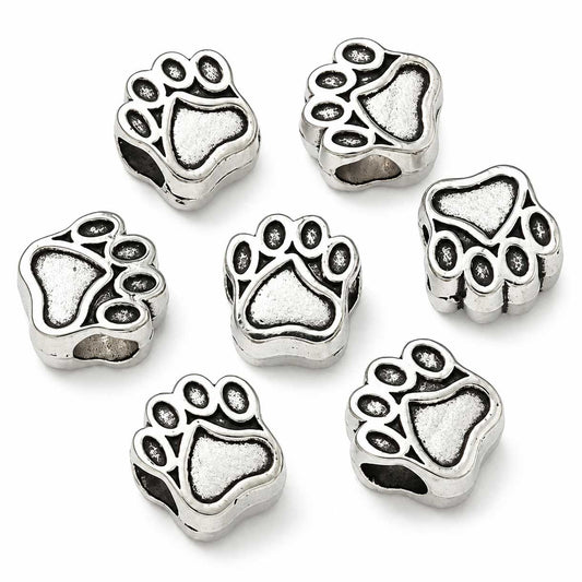 Alloy with Light Enamel Dog Paw Print Bead/Charm (10 Pack) China