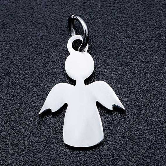 Angel Stamped 304 Stainless Steel Pendant/Charm (10 Pack)