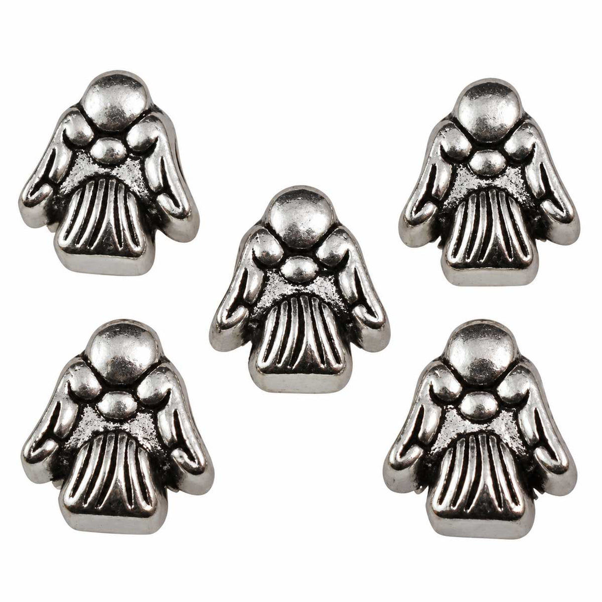 Angle Shinny Silver Bead/Charm Alloy Metal (10 pack) China