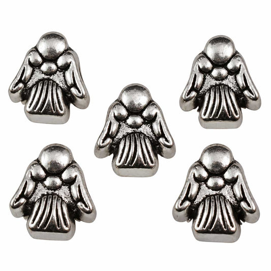 Angle Shinny Silver Bead/Charm Alloy Metal (10 pack)